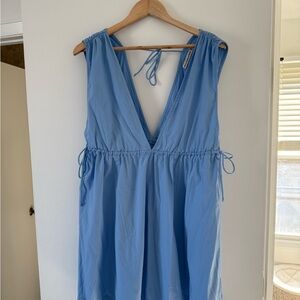 Light Blue V-Neck Sleeveless Sundress